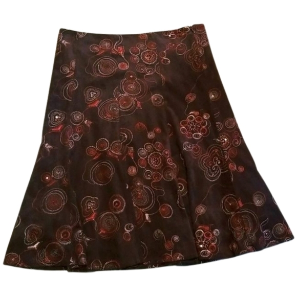 Y2K brown A line midi skirt - Picture 1 of 4